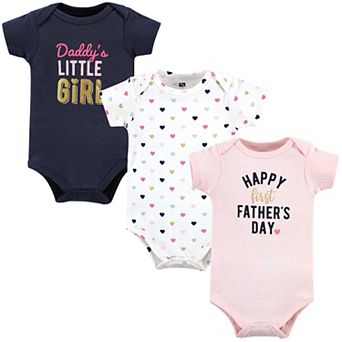 Hudson Baby Infant Girl Cotton Bodysuits, Girl Fathers Day