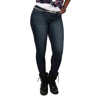 Poetic Justice Women's Curvy Fit Vintage Stretch Denim Basic Skinny Ankle Jeans