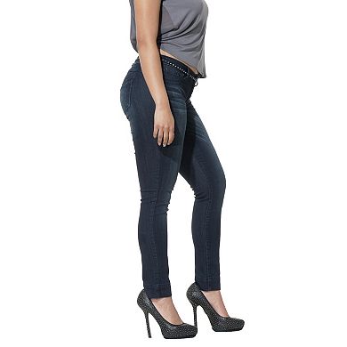 Poetic Justice Women's Curvy Fit Vintage Stretch Denim Basic Skinny Ankle Jeans
