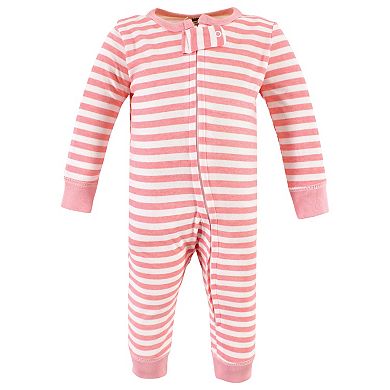 Hudson Baby Infant Girl Cotton Sleep and Play, Lemon
