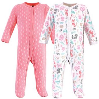 Hudson Baby Infant Girl Cotton Sleep and Play, Woodland Fox
