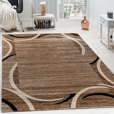 Bordered Area Rug for Living Room Classic Design