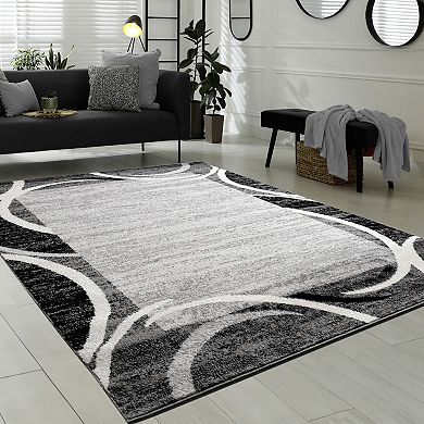 Bordered Area Rug for Living Room Classic Design