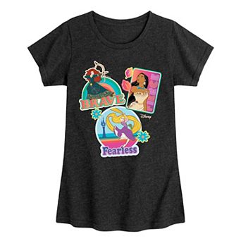 Disney Princess Merida, Pocahontas & Rapunzel Brave Fierce Girls 7-16 Graphic Tee