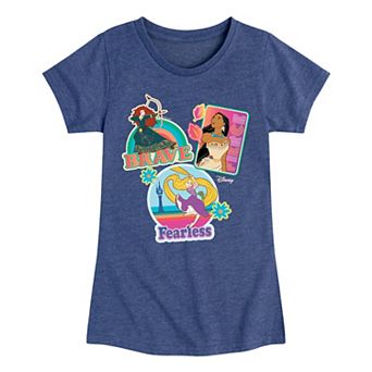 Disney Princess Merida, Pocahontas & Rapunzel Brave Fierce Girls 7-16 Graphic Tee