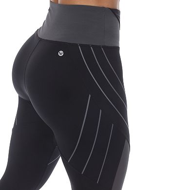 Women's High-Waist Reflective Piping Fitness Leggings