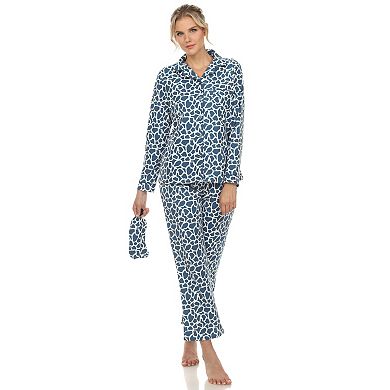 Women's Three-Piece Giraffe Print Pajama Set
