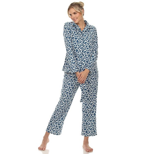 Women's Hugging Giraffe Pajama Set - Short Sleeve Sleepwear With Pockets, Soft Polyester Blend, Drawstring Waist
