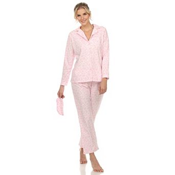 Women's Three-Piece Giraffe Print Pajama Set