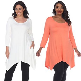 Essential Plus White Makayla 2-Pack Tunic Top