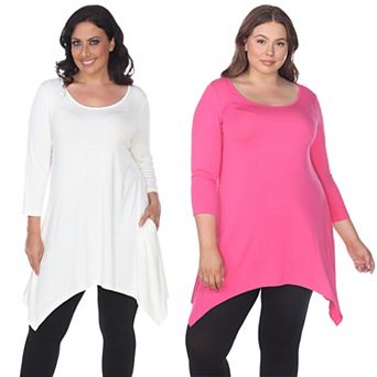 Essential Plus White Makayla 2-Pack Tunic Top
