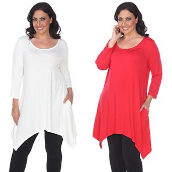 Essential Plus White Makayla 2-Pack Tunic Top