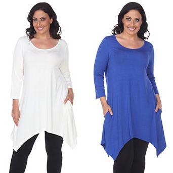 Essential Plus White Makayla 2-Pack Tunic Top