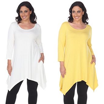 Essential Plus White Makayla 2-Pack Tunic Top