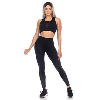 Women's Racer Back Sports Bra & Mesh Leggings Set