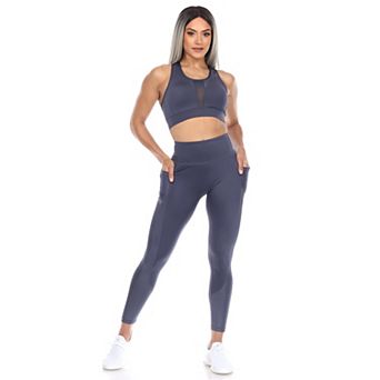 Women's Racer Back Sports Bra & Mesh Leggings Set