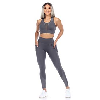 Women's Racer Back Sports Bra & Mesh Leggings Set