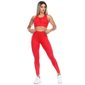 Women's Racer Back Sports Bra & Mesh Leggings Set