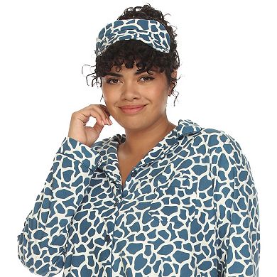 Plus Size Three-Piece Giraffe Print Pajama Set
