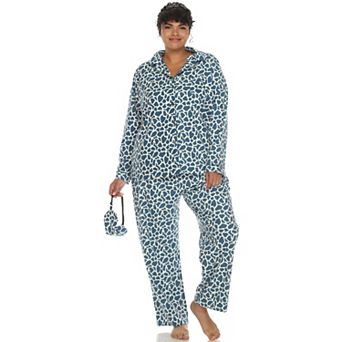 Plus Size Three-Piece Giraffe Print Pajama Set