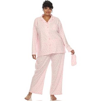 Plus Size Three-Piece Giraffe Print Pajama Set