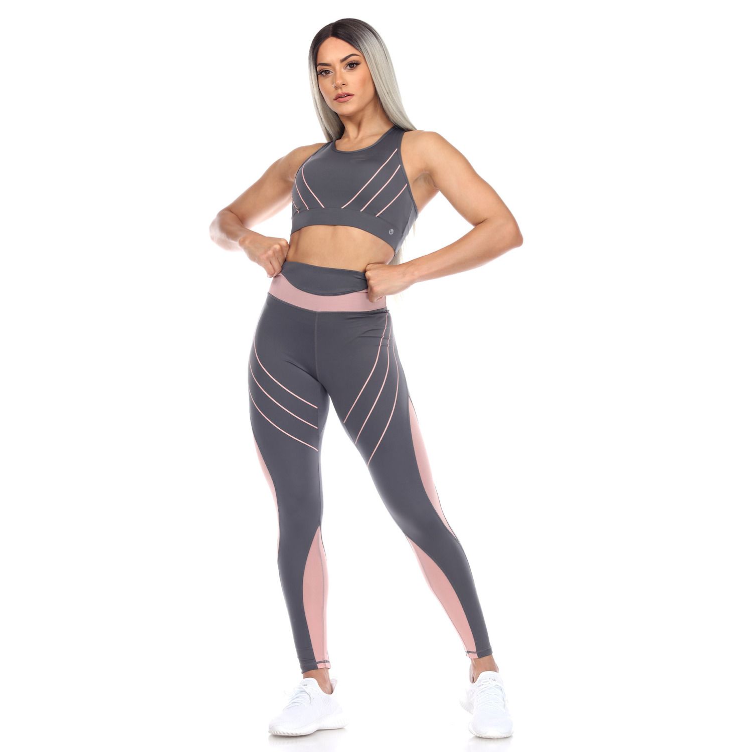 Plus Size High-waist Reflective Piping Fitness Leggings Red 3x