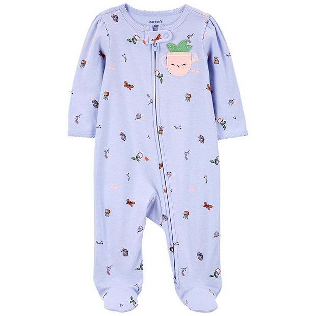 Baby Carter's Plant 2-Way Zip Sleep & Play Footed Pajamas