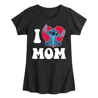 Disney's Lilo & Stitch Girls 7-16 I Love Mom Graphic Tee