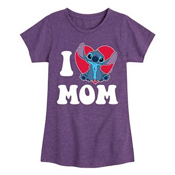 Disney's Lilo & Stitch Girls 7-16 I Love Mom Graphic Tee