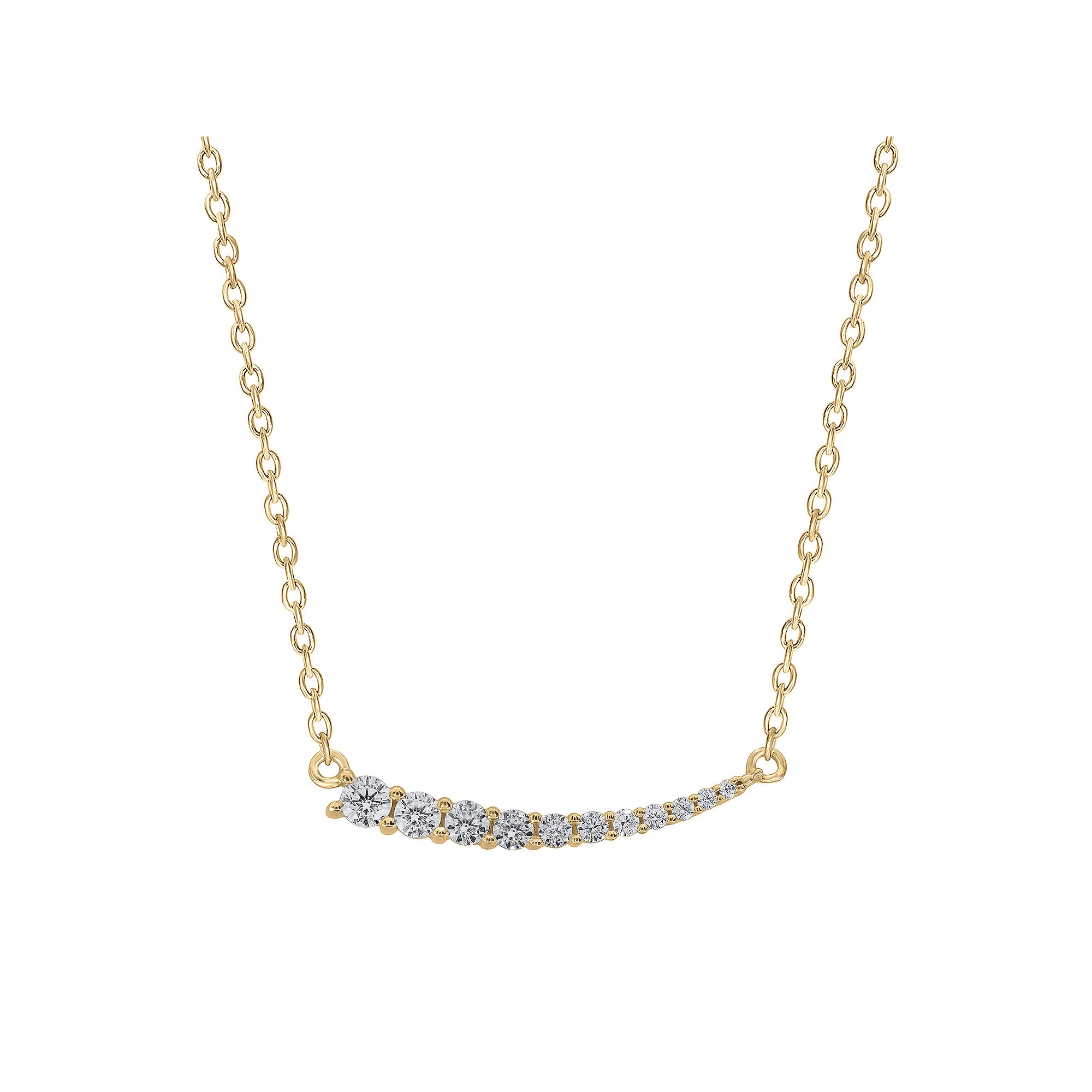Irena Park Sterling Silver 1/4 Carat T.W. Diamond Crescent Necklace, Women