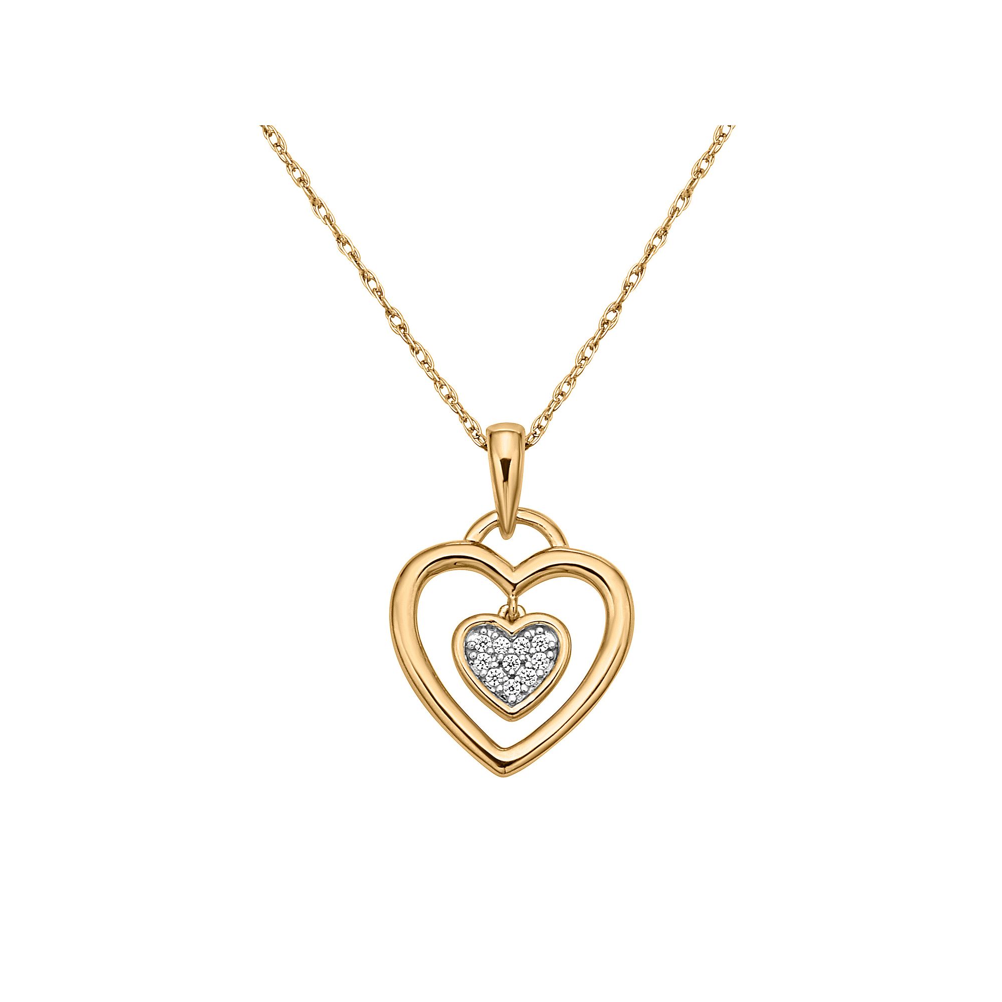 Irena Park Sterling Silver Diamond Accent Heart Pendant Necklace, Womens,