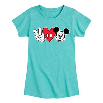 Disney's Mickey Mouse Peace Love Mickey Mouse Girls 7-16 Graphic Tee