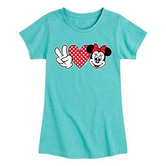 Disney's Minnie Mouse Peace Love Minnie Mouse Girls 7-16 Graphic Tee