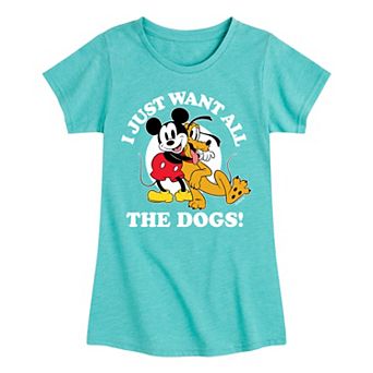 Disney's Mickey Mouse Pluto All The Dogs Girls 7-16 Graphic Tee