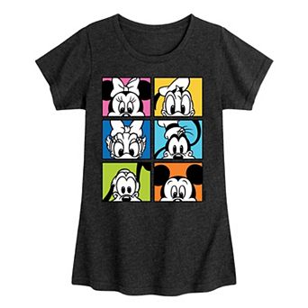 Disney's Mickey Mouse Girls 7-16 Grid Graphic Tee