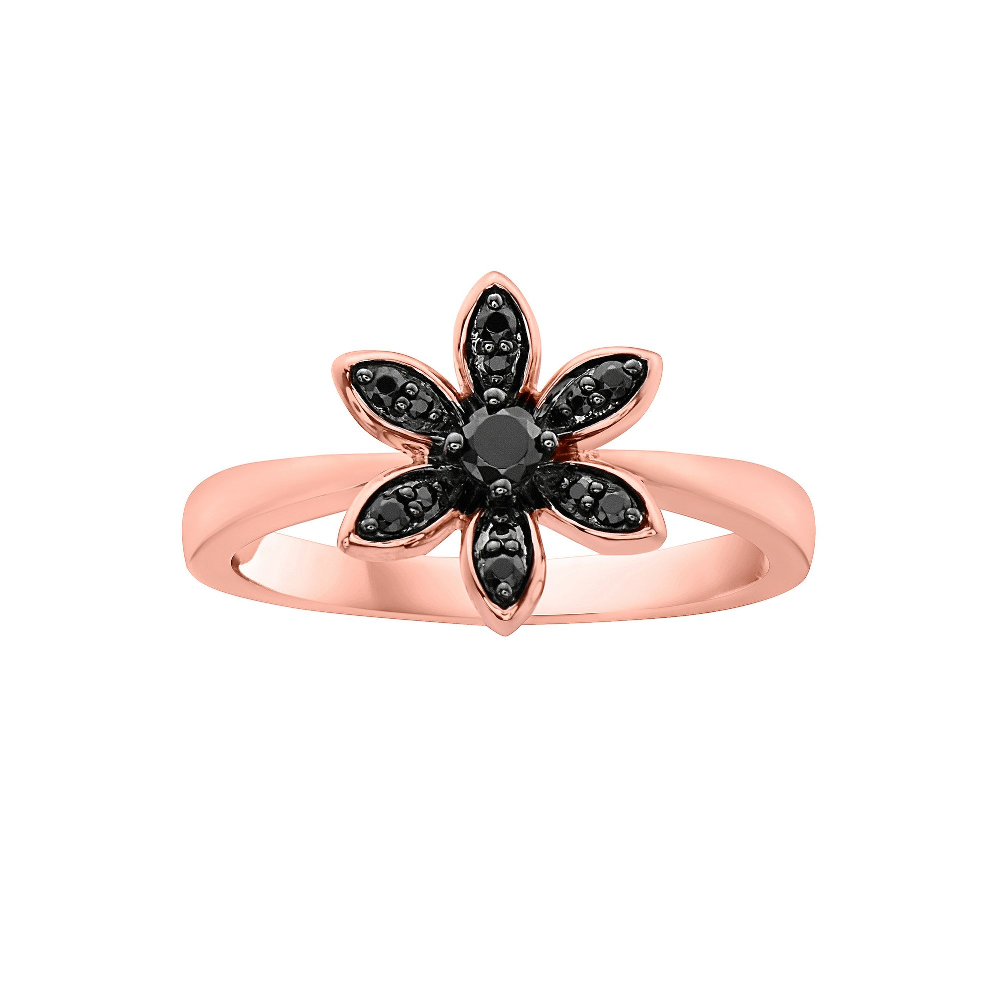 Irena Park Rose Gold Tone Sterling Silver 1/5 Carat T.W. Black Diamond Flow