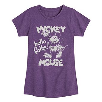 Disney's Mickey Mouse Girls 7-16 Mouse Hello Folks Graphic Tee