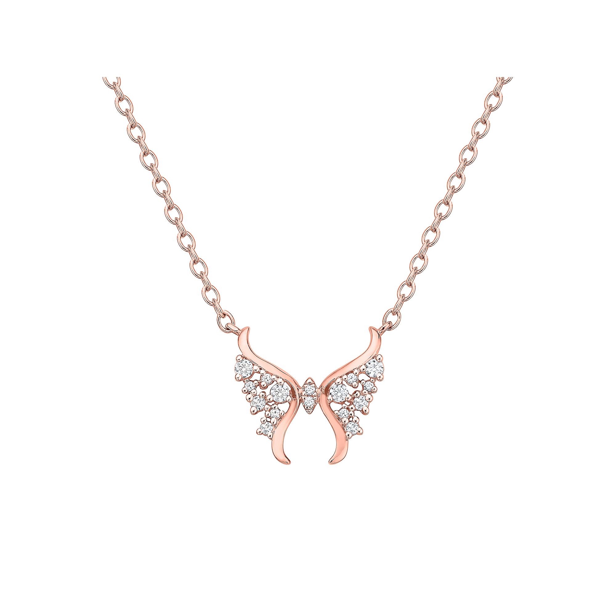 Irena Park Rose Gold Tone Sterling Silver 1/5 Carat T.W. Diamond Butterfly
