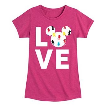 Disney's Mickey Mouse Girls 7-16 Mouse Heart Love Graphic Tee