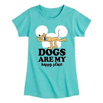 Disney's Pluto Girls 7-16 Dogs Happy Place Graphic Tee