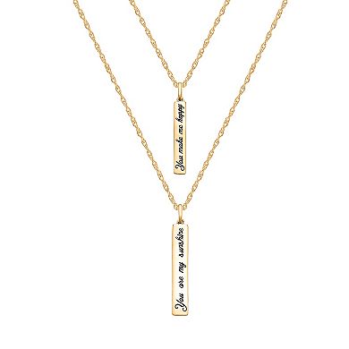 Irena Park 1/10 Carat T.W. Diamond "You Are My Sunshine" Stick Pendant Necklace Duo Set