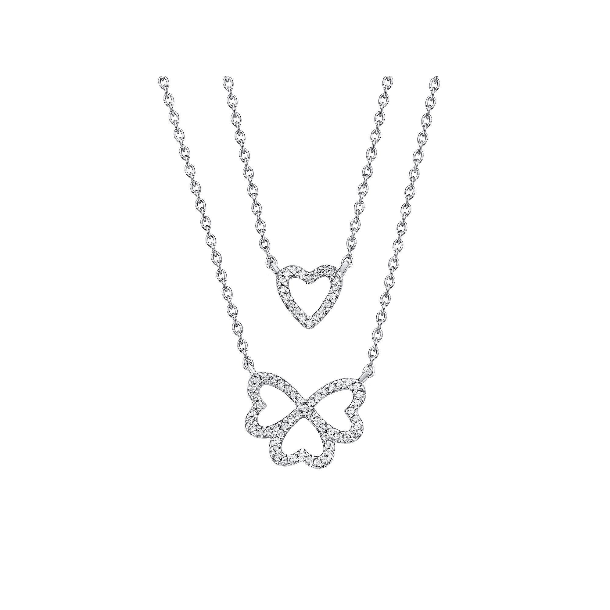Irena Park Sterling Silver 1/5 Carat T.W. Diamond Heart Mother & Daughter 
