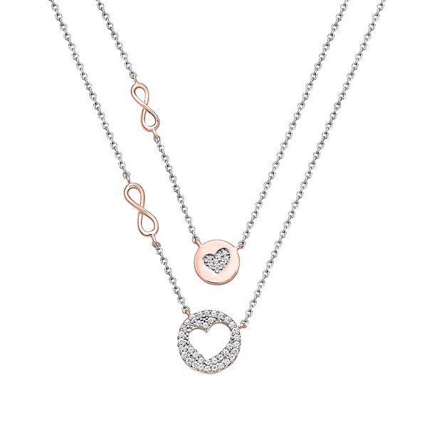 Rose gold mother daughter on sale necklace