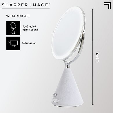 Sharper Image SpaStudio LED Mirror with Built-In Speaker