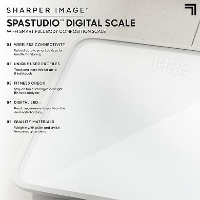 Sharper Image SpaStudio WiFi Smart Full-Body Composition Scale