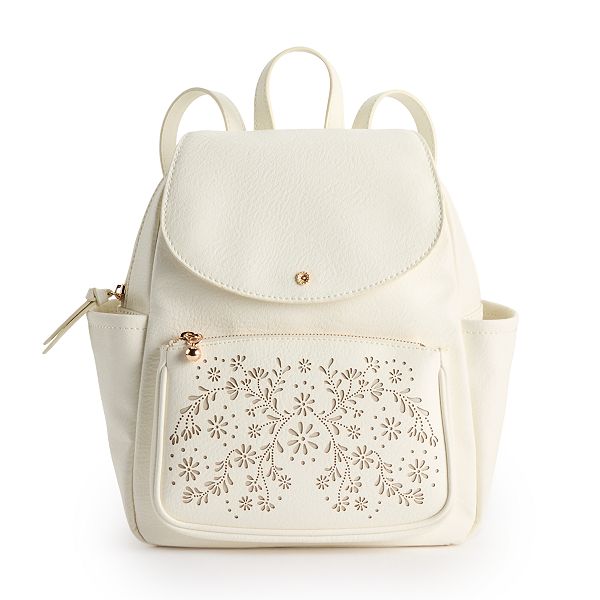 LC Lauren Conrad, Bags, Lc Lauren Conrad Kate Cream Flap Backpack With  Floral Accents