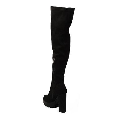 London Rag Maple Women's Knee High Block Heel Boots