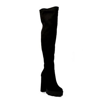 London Rag Maple Women's Knee High Block Heel Boots