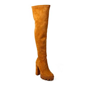 London Rag Maple Women's Knee High Block Heel Boots