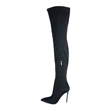 London Rag No Calm Women's Superstretch Knee High Stiletto Boots